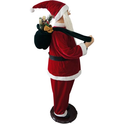 Fraser Hill Farm 58" Dancing Santa with Bear (FASC058D-14RED)