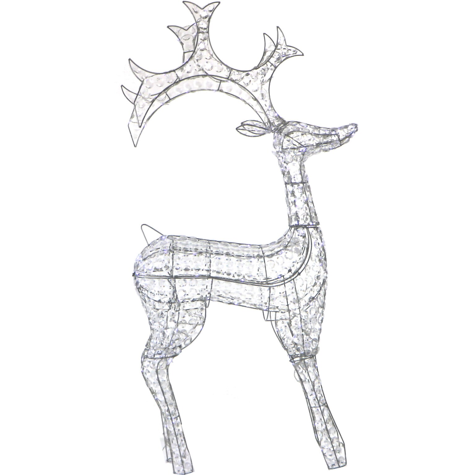 Fraser Hill Farm 61.5H Pre-Lit Crystal Reindeer (FCRY060-DEER1-WT1)
