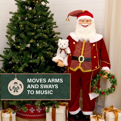 Fraser Hill Farm 58-In. Life-Size Dancing Santa (FASC058-2RD9)
