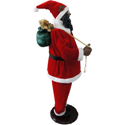 Fraser Hill Farm 58" African American Dancing Santa with Naughty & Nice List (FASC058-2RD1-AA)