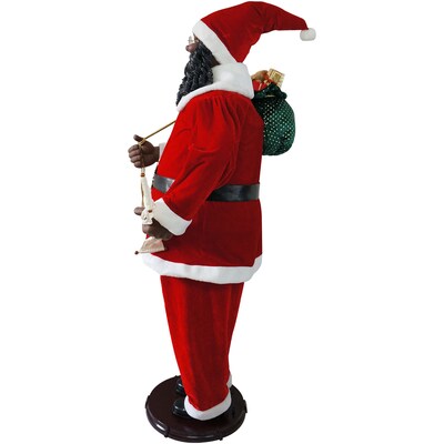 Fraser Hill Farm 58" African American Dancing Santa with Naughty & Nice List (FASC058-2RD1-AA)