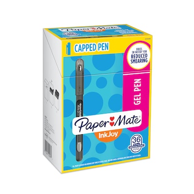Paper Mate InkJoy Gel Pen, Medium Point, Black Ink, 36/Pack (SAN2034486)