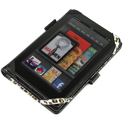 Vangoddy Book Style Portfolio Case for Kindle Fire HD 7 Inch, Leopard (RDYLEA235)