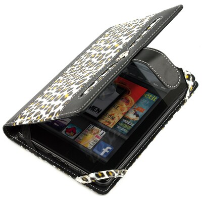 Vangoddy Book Style Portfolio Case for Kindle Fire HD 7 Inch, Leopard (RDYLEA235)