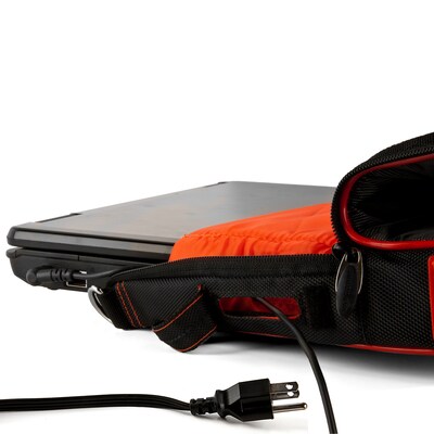 Vangoddy Nylon Business Messenger Bag, Black/Orange (PT_NBKLEA786_17)