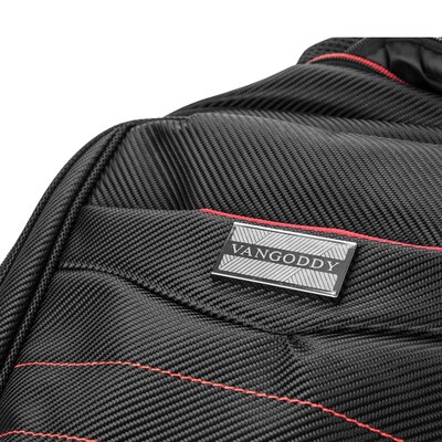 Vangoddy Business School Casual Backpack Computer Bag fits up to 15.6 Inch Laptop and Notebook, Black-Red (PT_BPKLEA002)