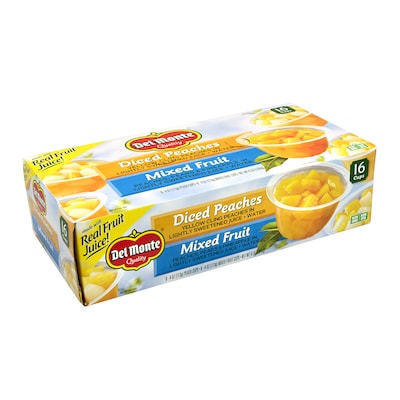 Del Monte Diced Peaches & Mixed Fruits Cup, 4 oz., 16/Pack (220-00744)