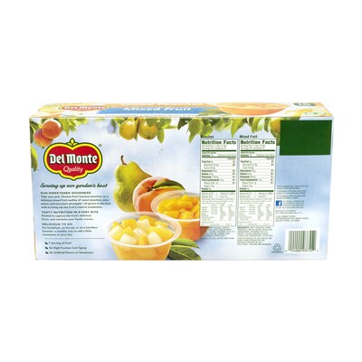 Del Monte Diced Peaches & Mixed Fruits Cup, 4 oz., 16/Pack (220-00744)