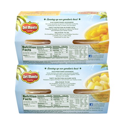 Del Monte Diced Peaches & Mixed Fruits Cup, 4 oz., 16/Pack (220-00744)