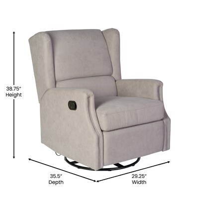 Flash Furniture Omma Fabric Swivel Glider Rocker Recliner, Light Gray (CYRAC537LTGRY)