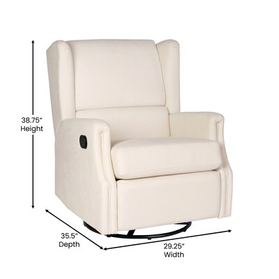 Flash Furniture Omma Fabric Swivel Glider Rocker Recliner, Cream (CYRAC537CRM)