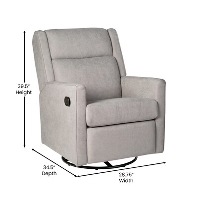 Flash Furniture Cash Fabric Swivel Glider Rocker Recliner, Light Gray (CYRAC536LTGRY)