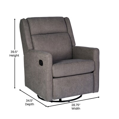Flash Furniture Cash Fabric Swivel Glider Rocker Recliner, Dark Gray (CYRAC536DKGRY)