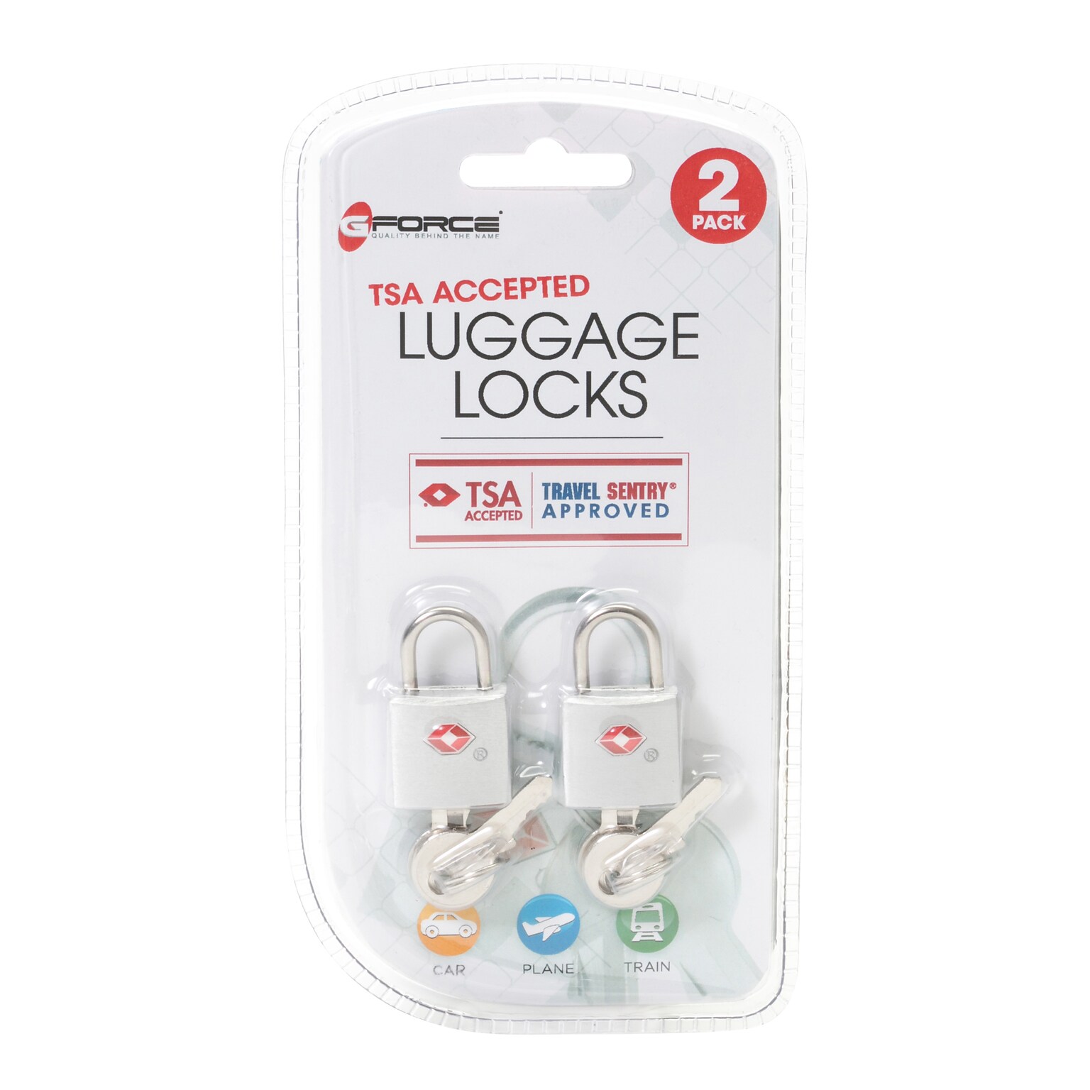 G Force Luggage Locks, 2 Pack (6021)