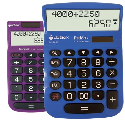 Datexx TrackBack DD-23622202 Large Calculators Combo, Green, 2/Pack