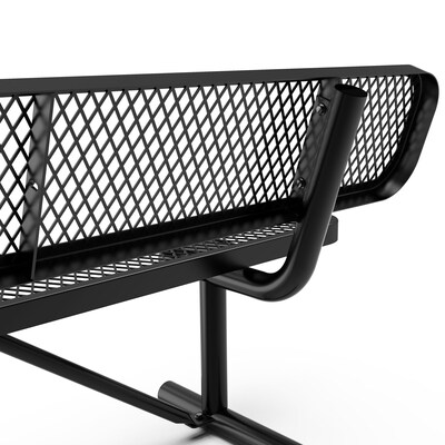 Flash Furniture Sigrid Steel 3-Seat Commercial Grade Outdoor Bench, Black (SLFAG4HUT2BK)