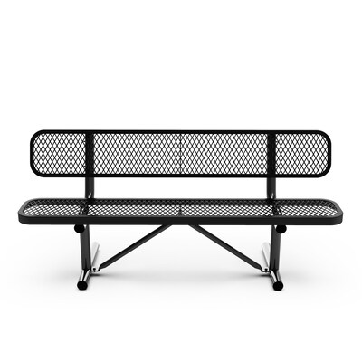 Flash Furniture Sigrid Steel 3-Seat Commercial Grade Outdoor Bench, Black (SLFAG4HUT2BK)