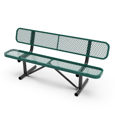 Flash Furniture Sigrid Steel 3-Seat Commercial Grade Outdoor Bench, Green (SLFAG4HUT2GN)