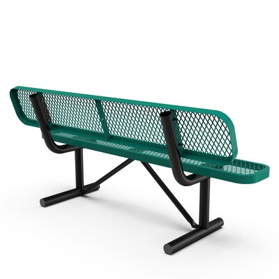 Flash Furniture Sigrid Steel 3-Seat Commercial Grade Outdoor Bench, Green (SLFAG4HUT2GN)