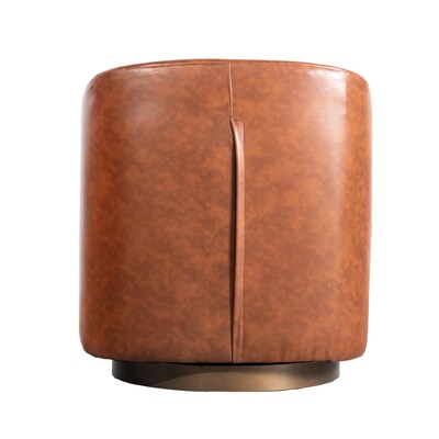 Flash Furniture Dean LeatherSoft Upholstery Club Style Barrel Accent Armchair, Brown (BSAC22064BRNPU)