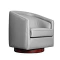 Flash Furniture Dean LeatherSoft Upholstery Club Style Barrel Accent Armchair, Gray (BSAC22064GRYPU)