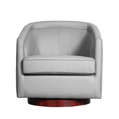 Flash Furniture Dean LeatherSoft Upholstery Club Style Barrel Accent Armchair, Gray (BSAC22064GRYPU)