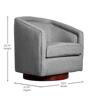 Flash Furniture Dean Fabric Upholstery Club Style Barrel Accent Armchair, Gray (BSAC22064GRY)