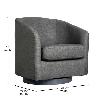 Flash Furniture Landon Fabric Upholstery Club Style Barrel Accent Armchair, Dark Gray (BSAC22060DKGRY)