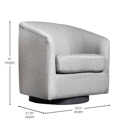Flash Furniture Landon Fabric Upholstery Club Style Barrel Accent Armchair, Light Gray (BSAC22060LTGRY)
