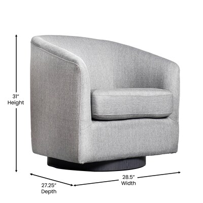 Flash Furniture Landon Fabric Upholstery Club Style Barrel Accent Armchair, Light Gray (BSAC22060LTGRY)