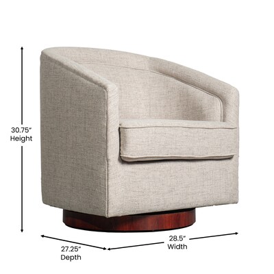 Flash Furniture Dean Fabric Upholstery Club Style Barrel Accent Armchair, Cream (BSAC22064CRM)