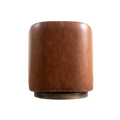 Flash Furniture Myles Leathersoft Upholstery Club Style Barrel Accent Armchair, Brown (BSAC22061BRNPU)
