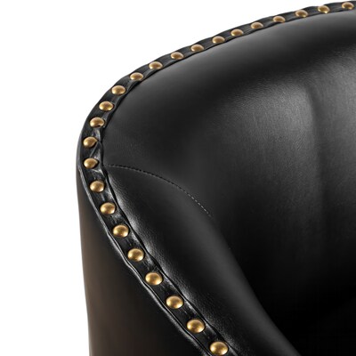 Flash Furniture Myles Leathersoft Upholstery Club Style Barrel Accent Armchair, Black (BSAC22061BLKPU)