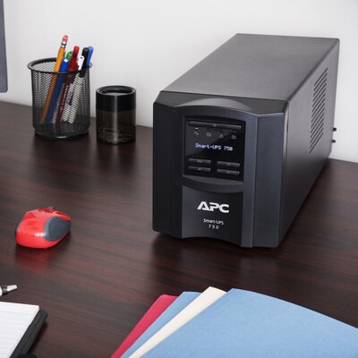 APC Series 750VA UPS with APC SmartConnect, 6-Outlets, Black (SMT750C)