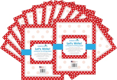 Barker Creek Red & White Dot Computer Paper, 100 Sheets/Set (BC3608)