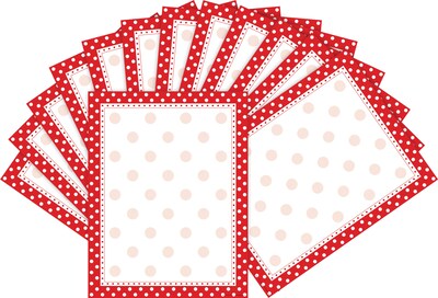 Barker Creek Dots Computer Paper, 8.5 x 11, 60 lbs., Red/White, 100 Sheets/Pack (BC3608)