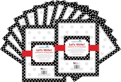 Barker Creek Black & White Dot Computer Paper, 100 Sheets/Set (BC3609)