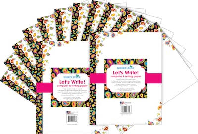 Barker Creek Neon Paisley Computer Paper, 100 Sheets/Set (BC3616)