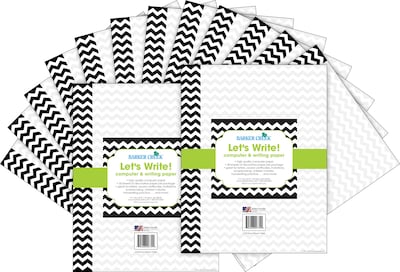 Barker Creek Black Chevron Computer Paper, 100 Sheets/Set (BC3622)