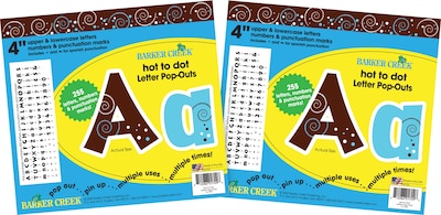Barker Creek 4 Letter Pop-Out 2-Pack, Hot to Dot, 510 Characters/Set (BC3633)