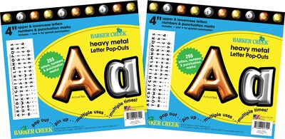 Barker Creek 4 Letter Pop-Out 2-Pack, Heavy Metal, 510 Characters/Set (BC3634)