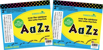 Barker Creek 2 Letter Pop-Out 2-Pack, Over the Rainbow, 1352 Characters/Set (BC3653)