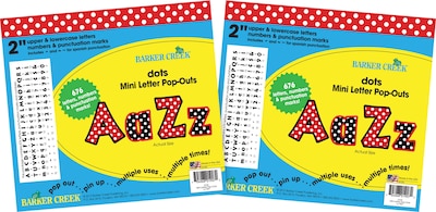 Barker Creek 2 Letter Pop-Out 2-Pack, Dots, 1352 Characters/Set (BC3655)