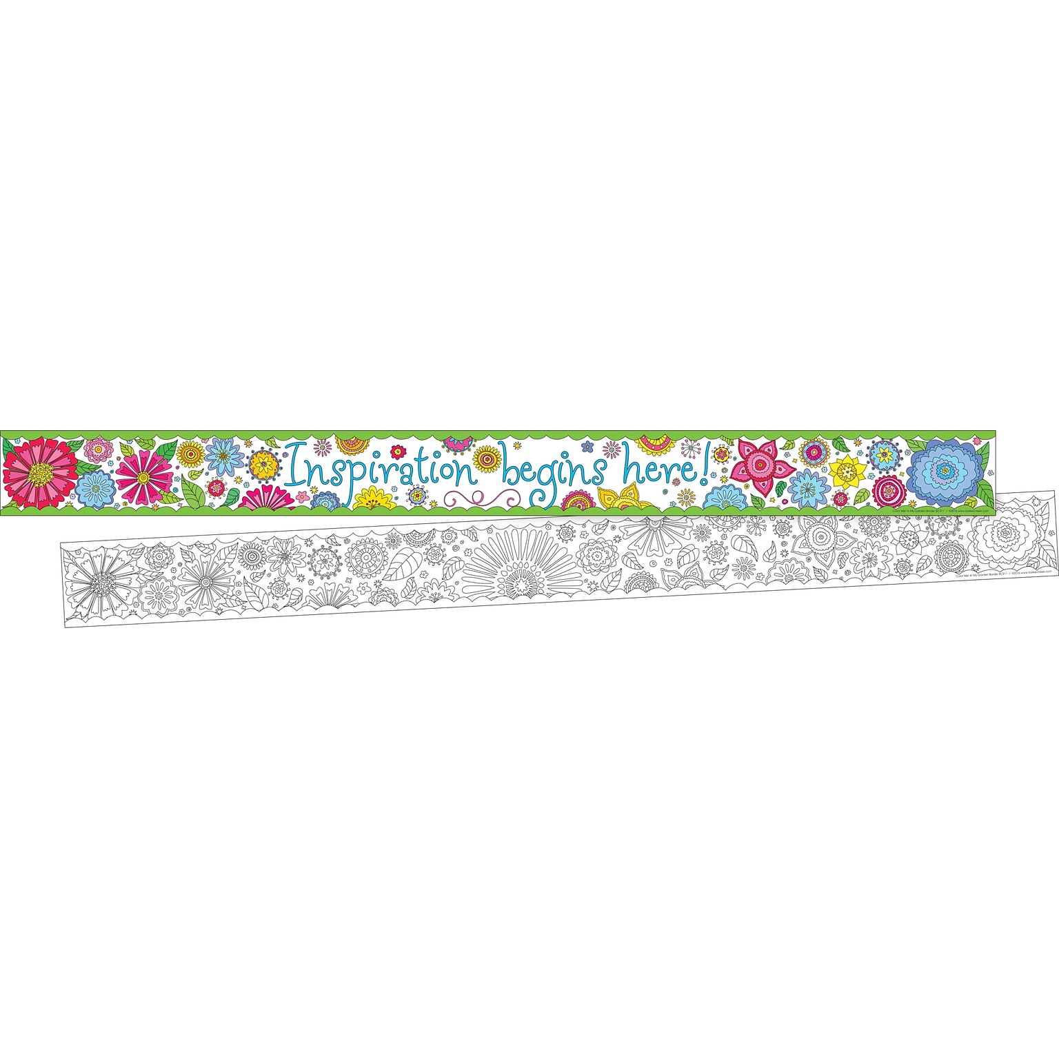 Barker Creek Double-Sided Border with Quote, 35 x 3, Color Me! In My Garden, 24/Pack (BC3659)
