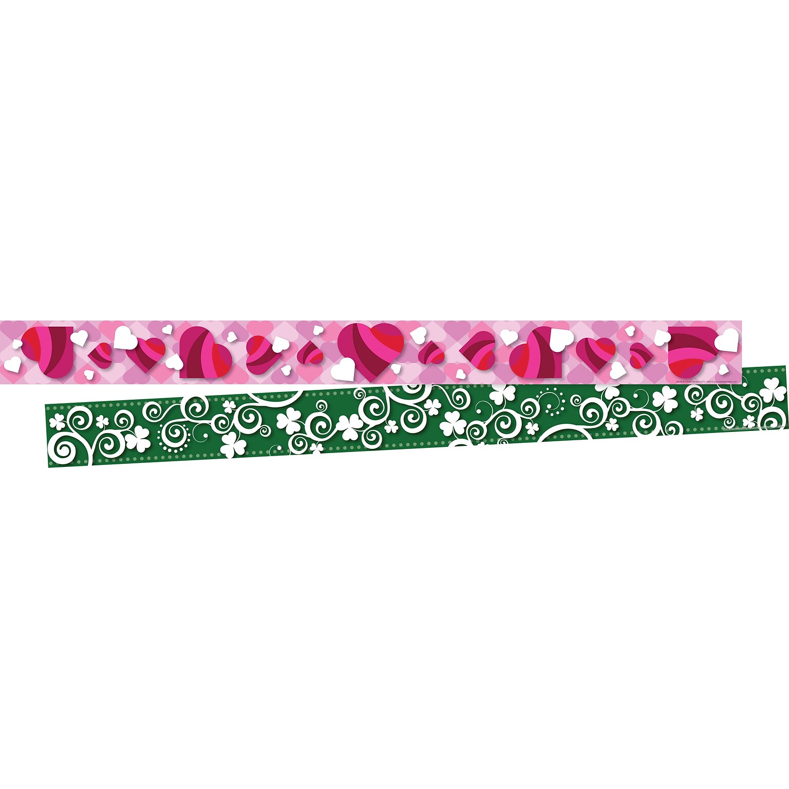 Barker Creek Double-Sided Border, 35 x 3, Hearts & Clover, 24/Pack (BC3682)