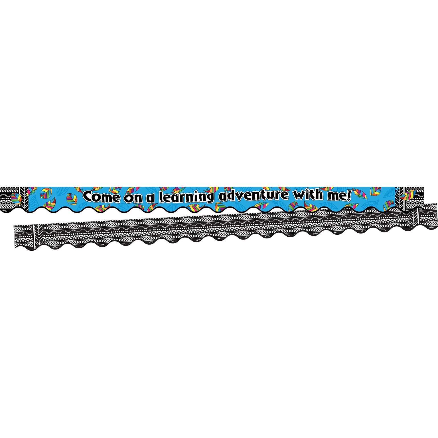 Barker Creek Double-Sided Scalloped Border with Quote, 36 x 2.25, Learning Adventure, 26/Pack (BC3701)
