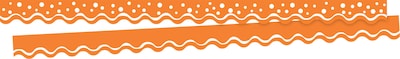 Barker Creek Happy Tangerine Double-Sided Scalloped Border 2-Pack, 78 Feet/Set (BC3705)