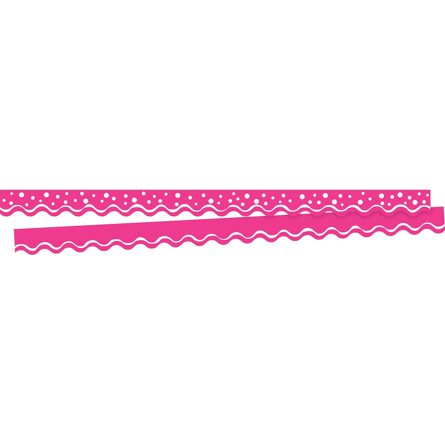 Barker Creek Happy Hot Pink Double-Sided Scalloped Border 2-Pack, 78 Feet/Set (BC3708)