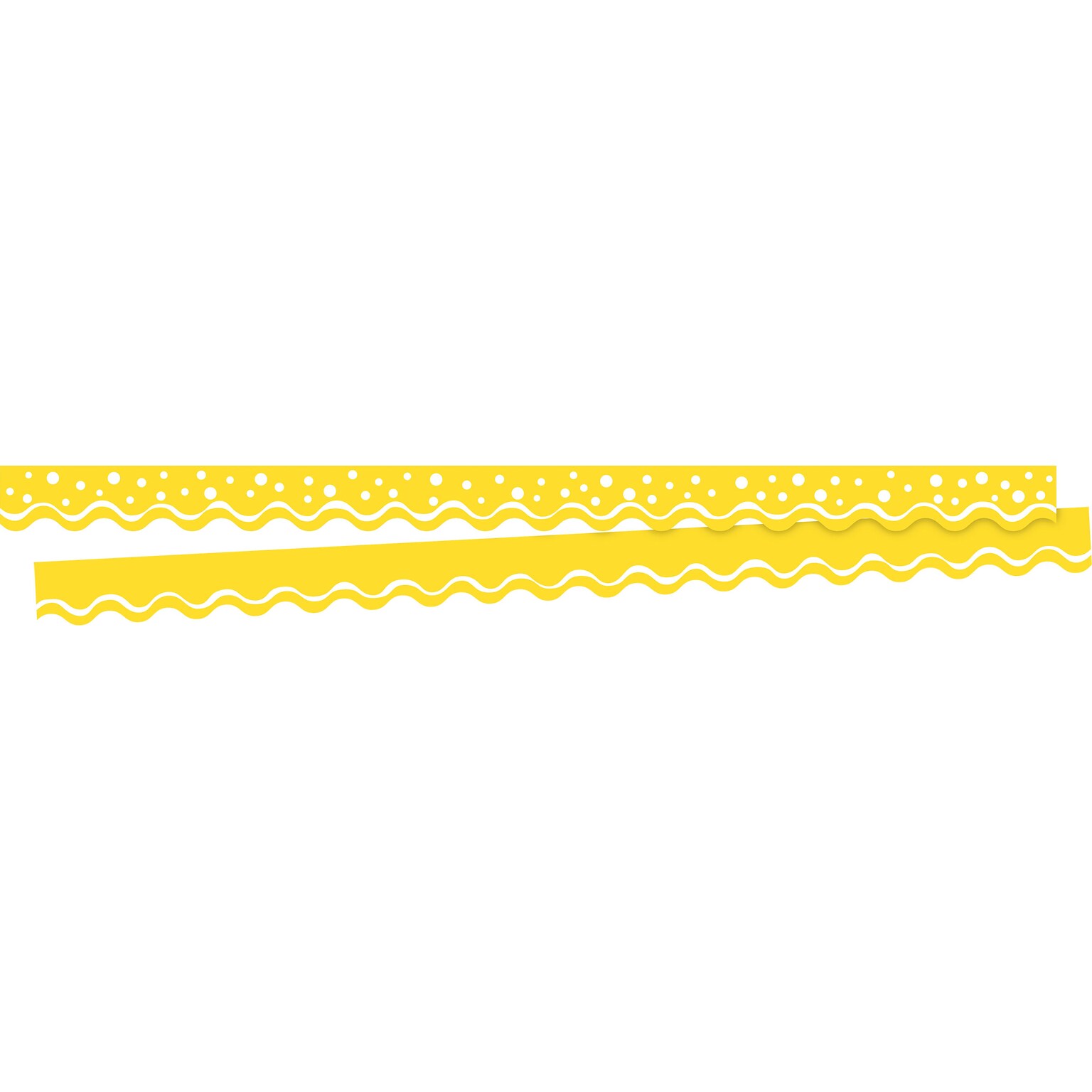 Barker Creek Happy Lemon Yellow Double-Sided Scalloped Border 2-Pack, 78 Feet/Set (BC3709)