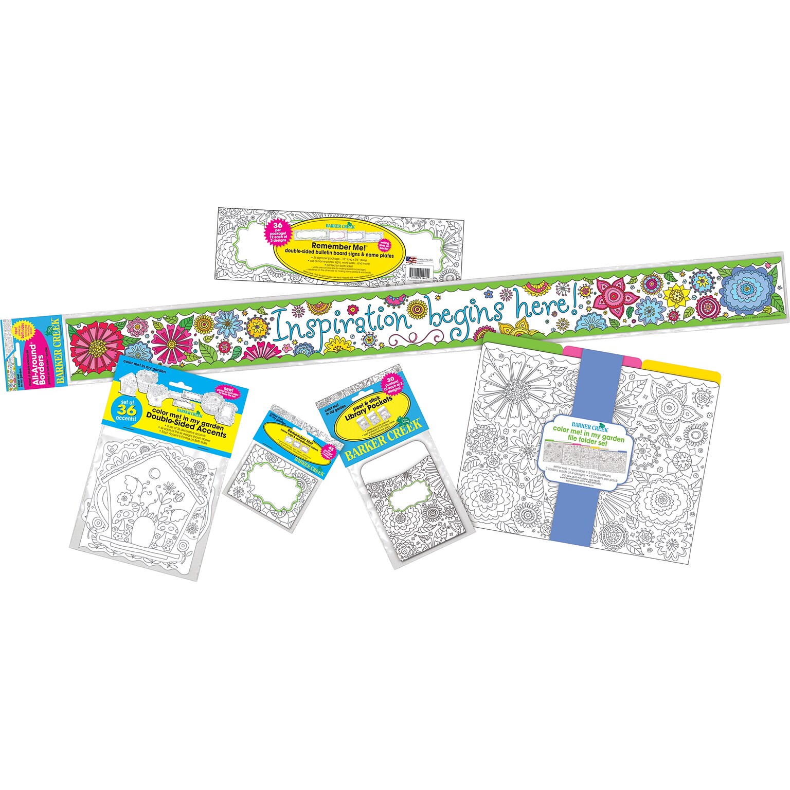 Barker Creek Color Me! In My Garden All Inclusive Décor Set, 171 Pieces/Set (BC3727)